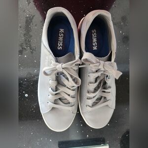 K-Swiss Mens Gray Leather Sneakers